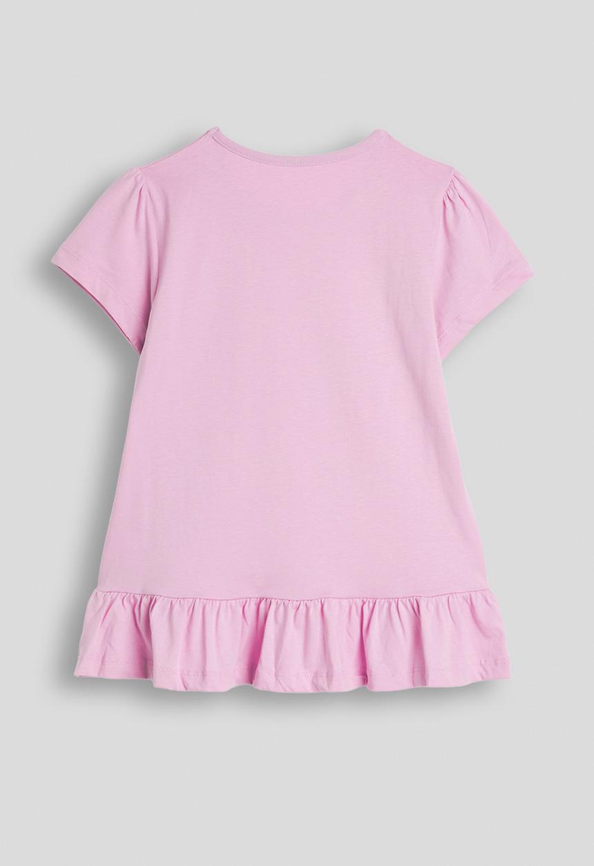 Pop Candy - Unicorn graphic t-shirt dress with hem frill - pink