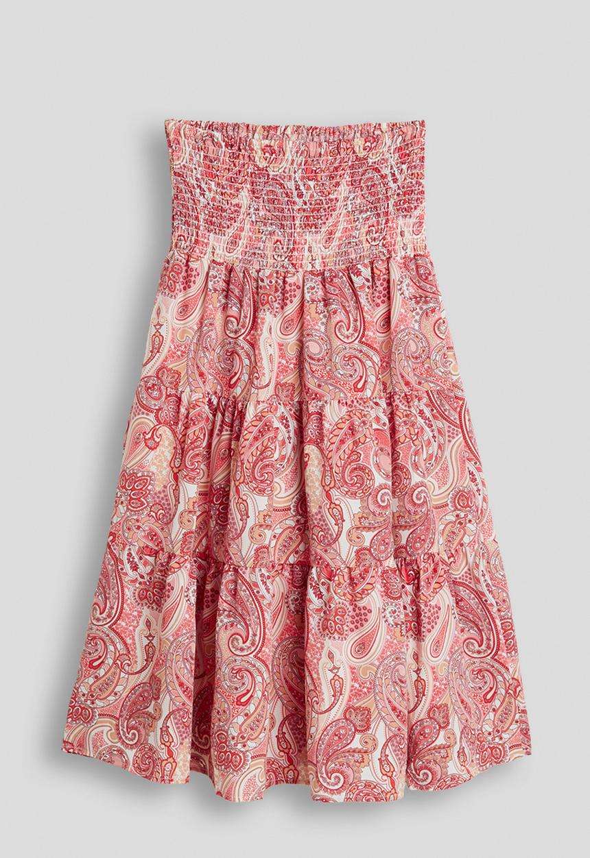Pop Candy - Paisley print shirred bodice dress - pink