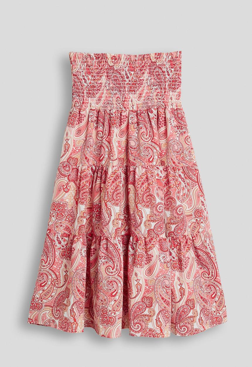 Pop Candy - Paisley print shirred bodice dress - pink