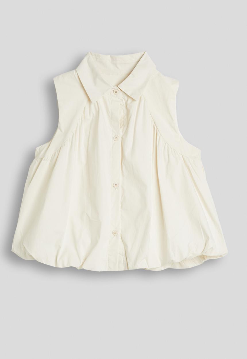 Pop Candy - Sleeveless bubble shirt - ivory