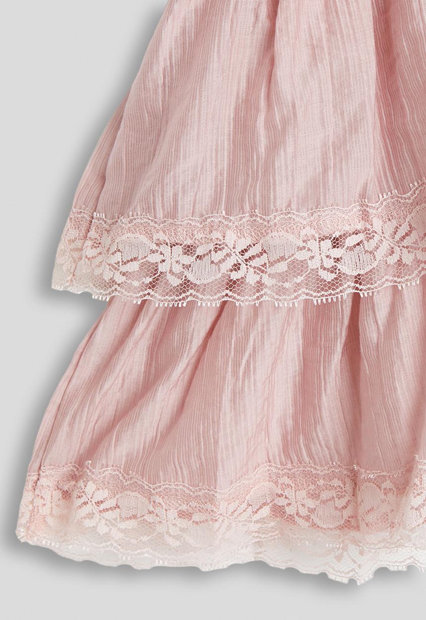 Pop Candy - Puff sleeve ra-ra blouse - dusty pink