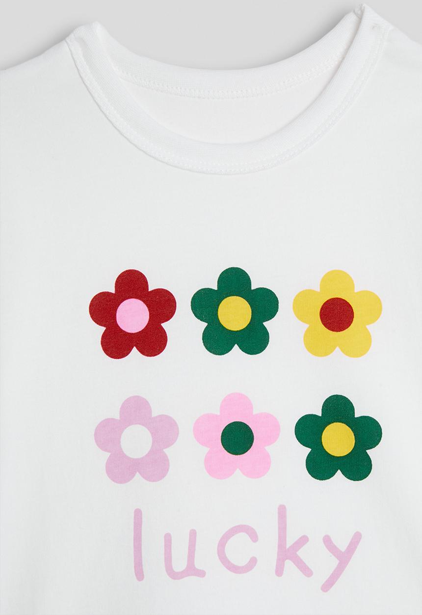 Pop Candy - Retro daisy tee - white