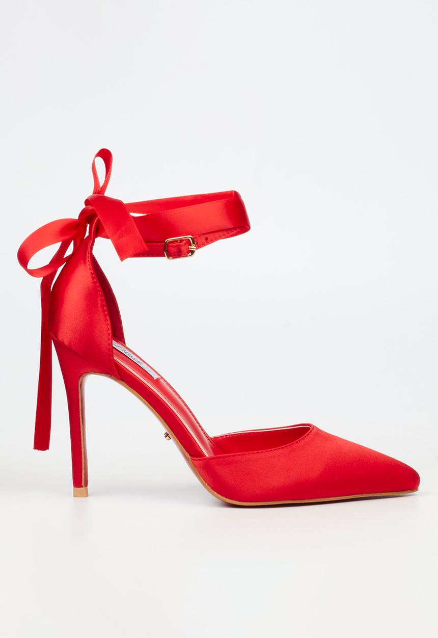 Miss Black - Lola 69 closed toe ankle strap - red