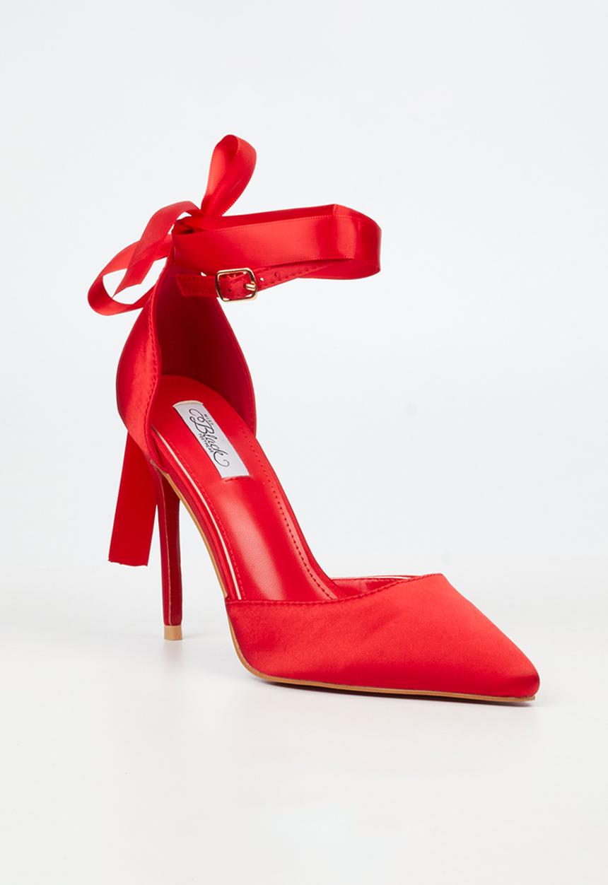 Miss Black - Lola 69 closed toe ankle strap - red