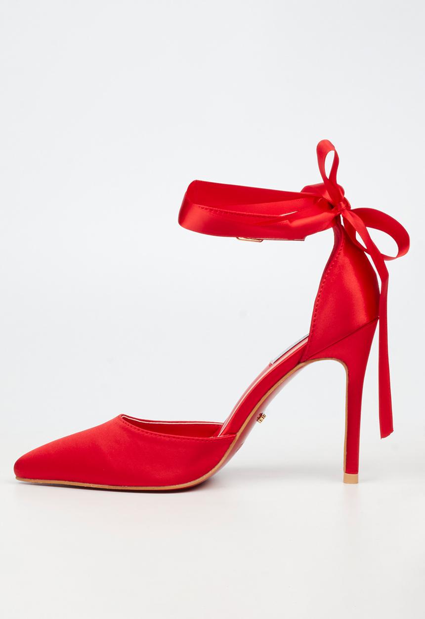 Miss Black - Lola 69 closed toe ankle strap - red