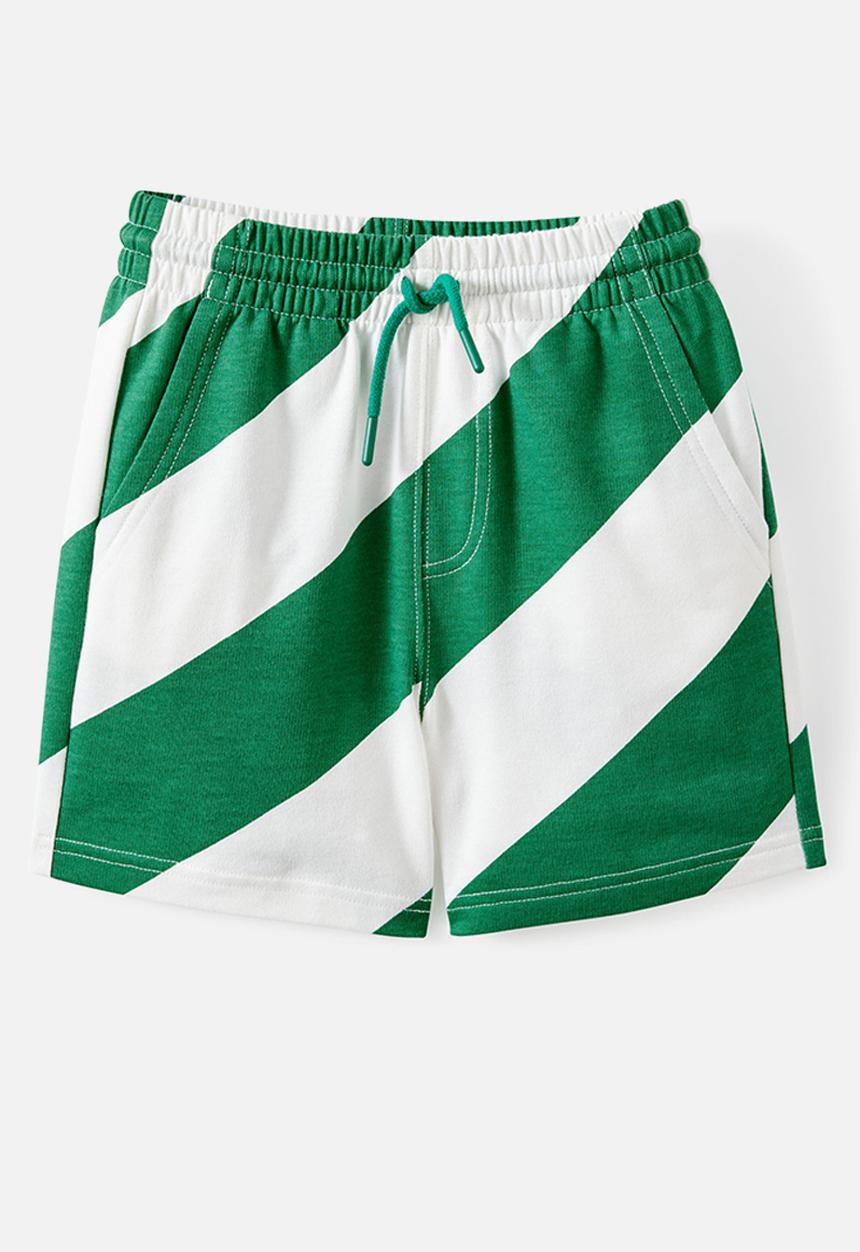 Cotton On - Henry Slouch Short - Deep Mint/Vanilla Stripe