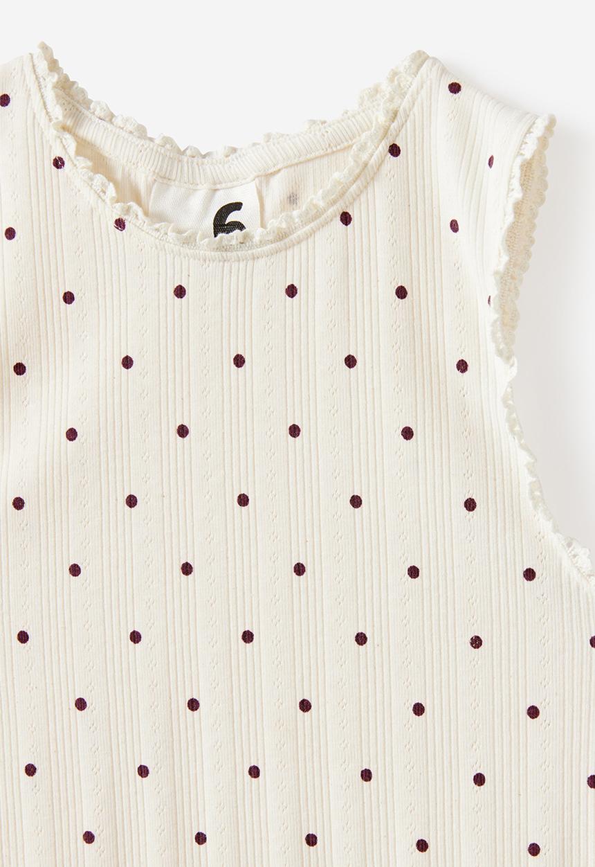 Cotton On - Eleanor Tank - Vanilla/Bordeaux Spot