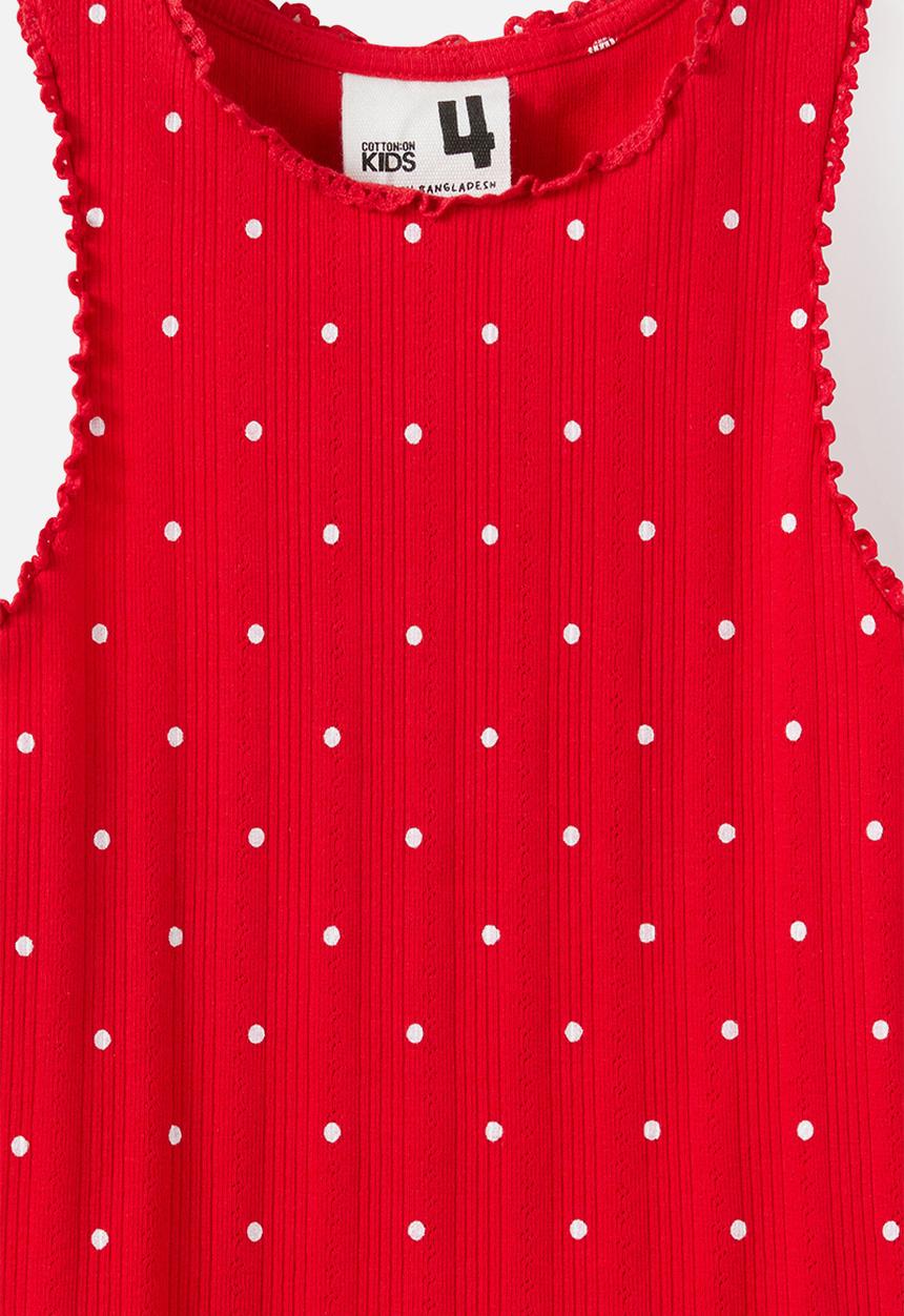 Cotton On - Eleanor Tank - Varsity Red/Vanilla Spot
