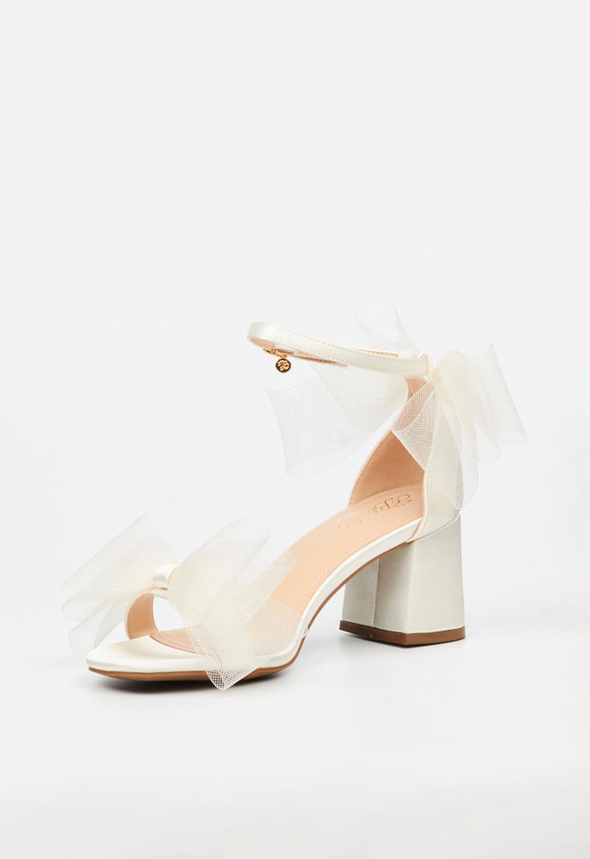 Miss Black - Bardot 5 open toe ankle strap - white