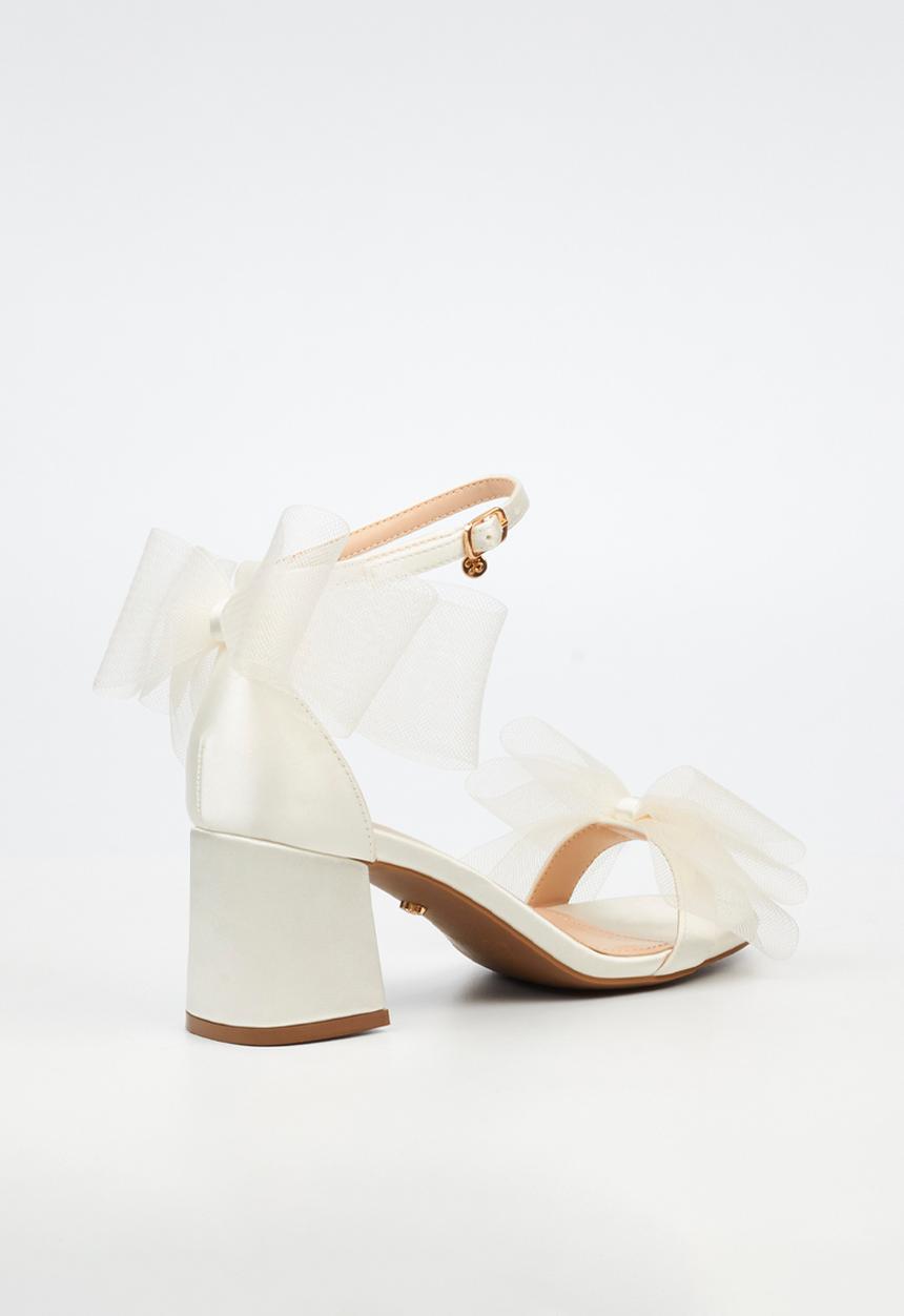 Miss Black - Bardot 5 open toe ankle strap - white