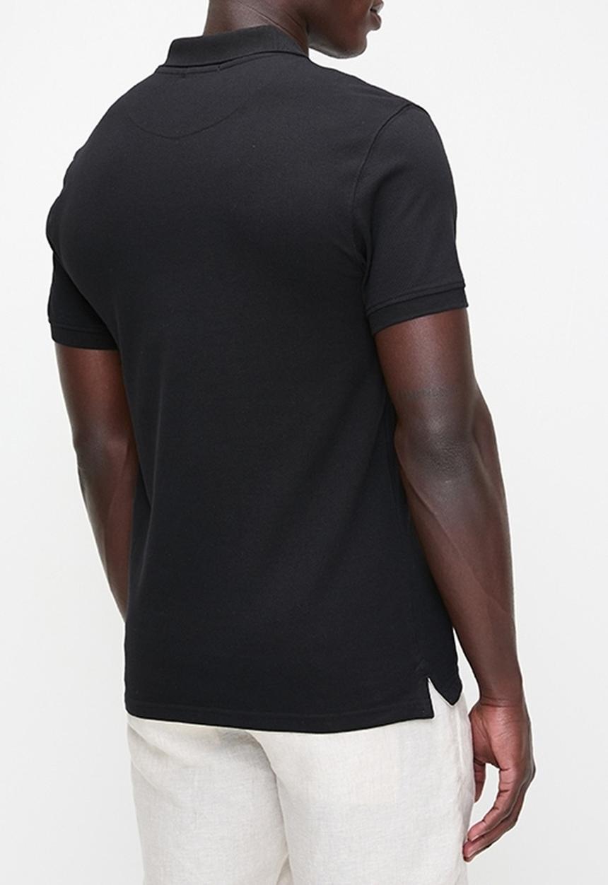 POLO - Mens stretch pique short sleeve golfer - black