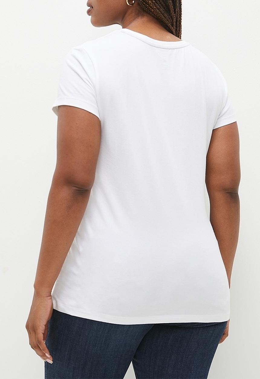 POLO - Plus allie pony stretch tee - white