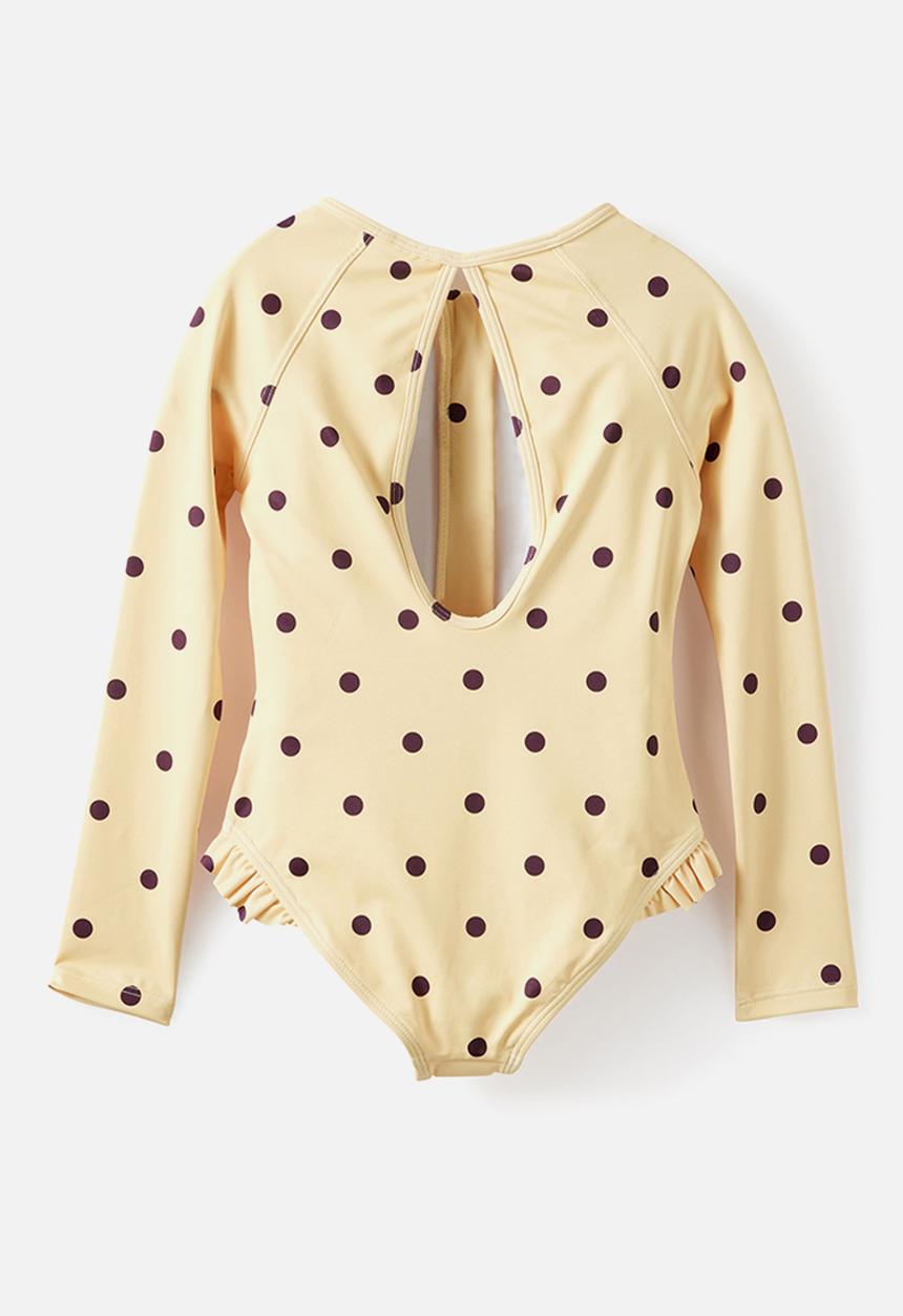 Cotton On - Lydia Low One Piece - Baby Yellow/Bordeaux Spot