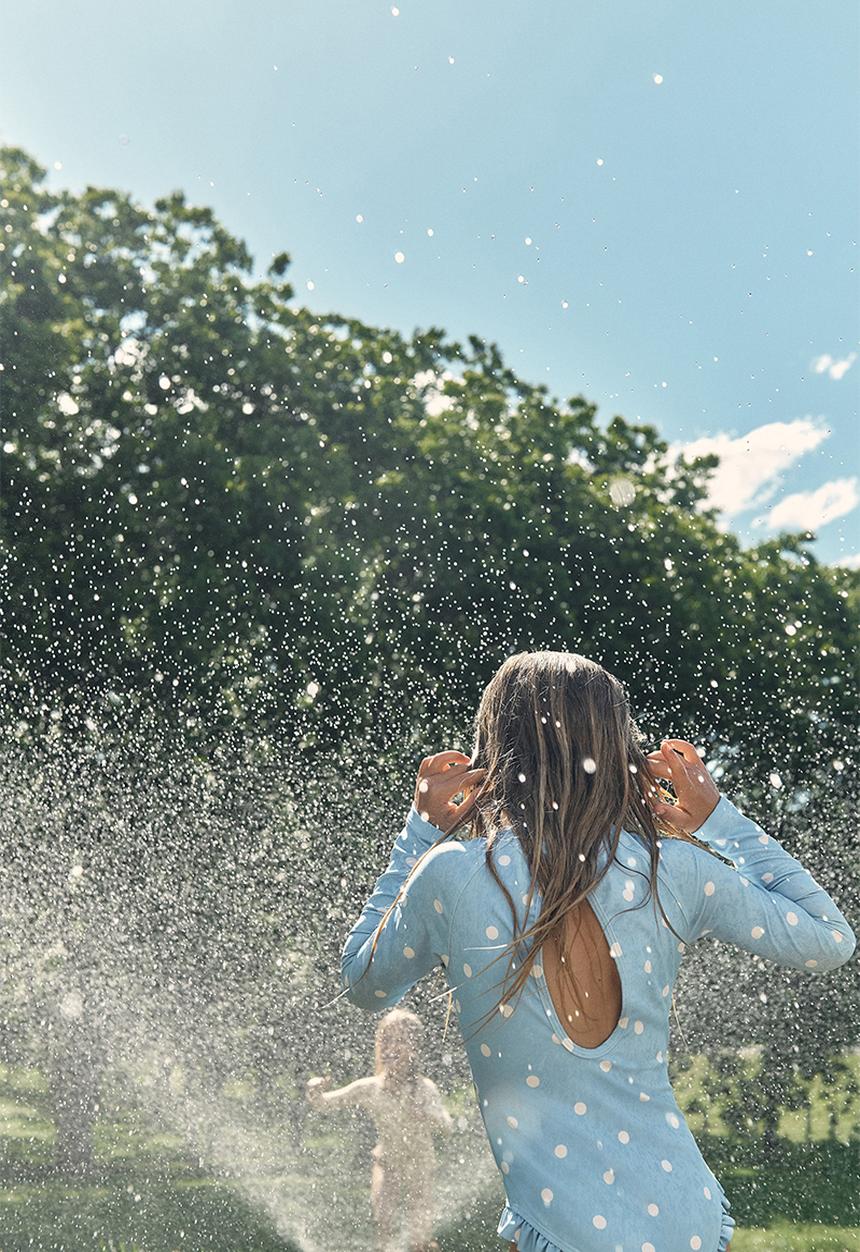 Cotton On - Lydia Low One Piece - Dawn Blue/Vanilla Spot