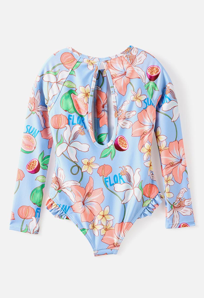 Cotton On - Lydia Low One Piece - Dawn Blue/Tropical Floral