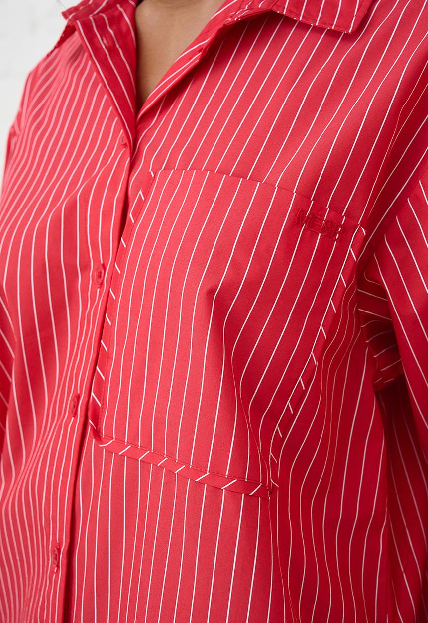 Me&B - Ultimate Stripe Cotton Shirt - Red