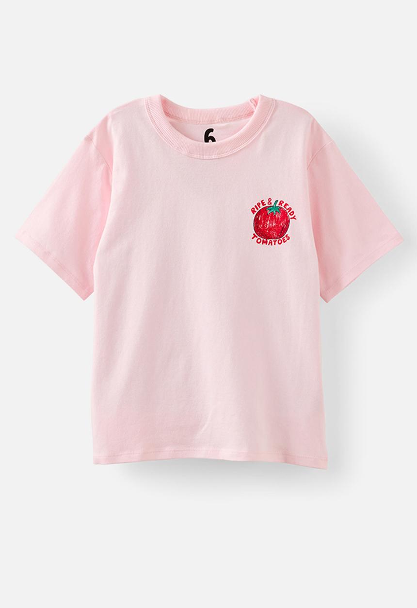 Cotton On - Poppy Oversize Graphic Print Tee - Tea Party Pink/Freshly Picked