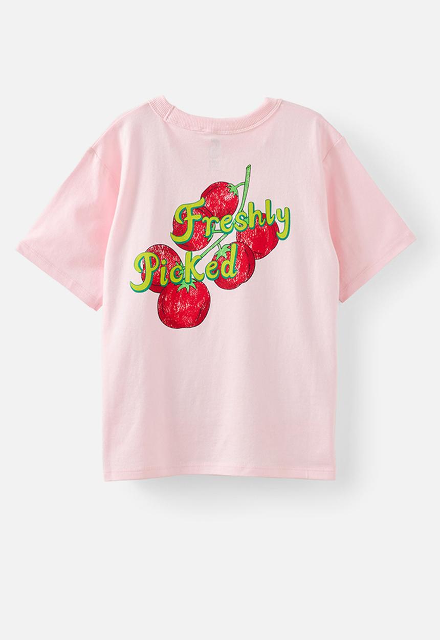 Cotton On - Poppy Oversize Graphic Print Tee - Tea Party Pink/Freshly Picked