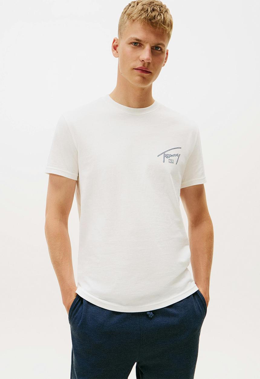 Tommy Hilfiger - Tjm Reg Sign Backprint Ss T Ext - Ecru