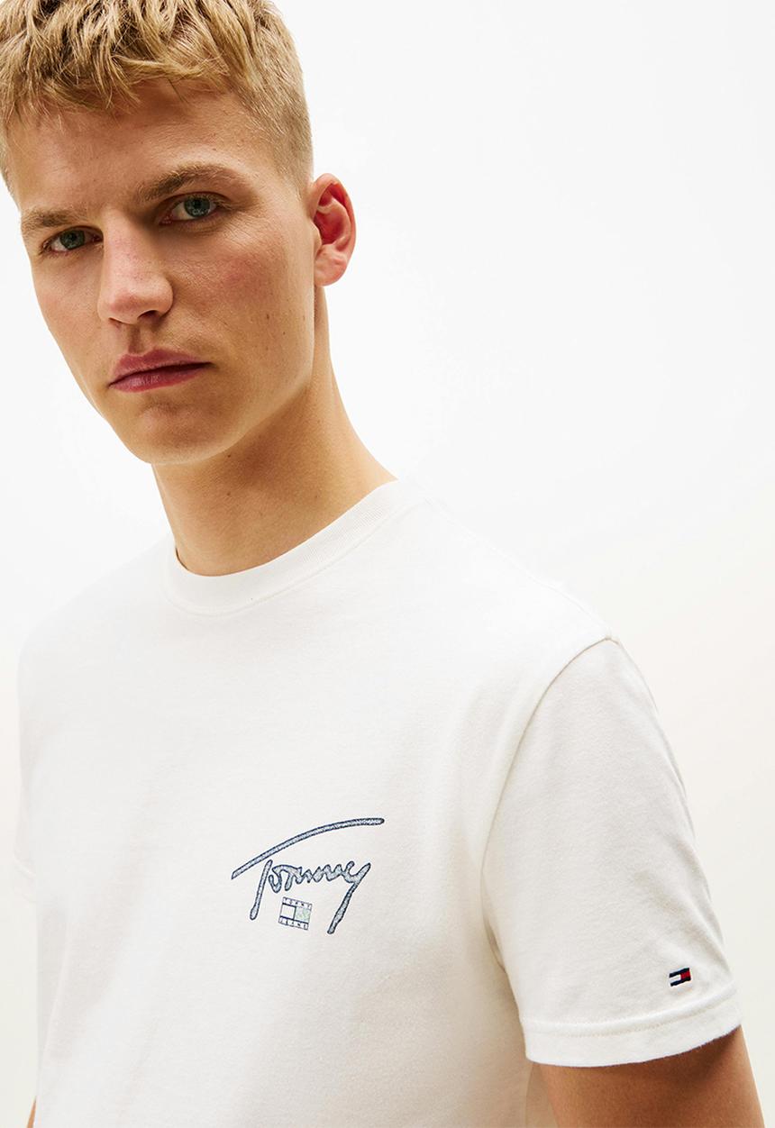 Tommy Hilfiger - Tjm Reg Sign Backprint Ss T Ext - Ecru