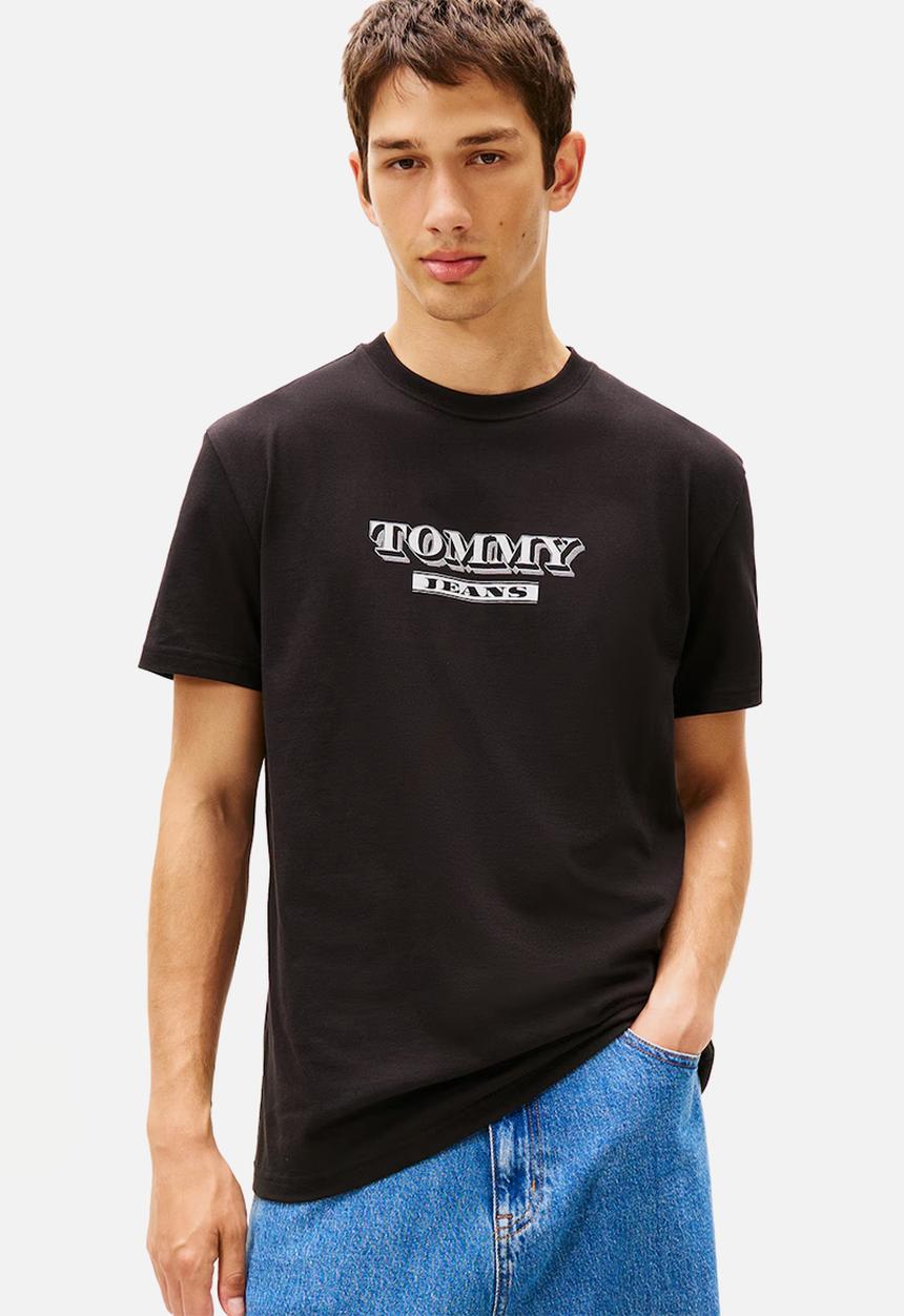Tommy Hilfiger - Tjm Reg Bills Font Ss Tee Ext - Black