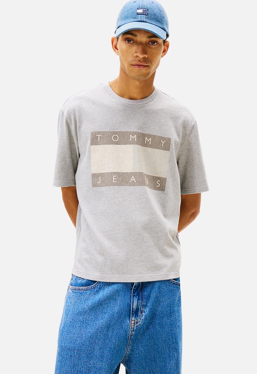 Tommy Hilfiger - Tjm 90S Distressed Flag Tee - Mid Grey Heather