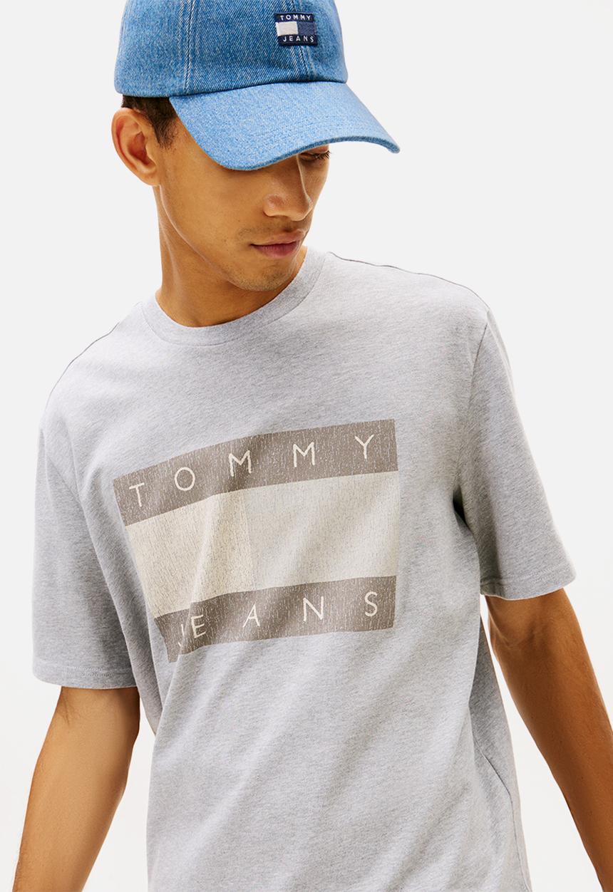 Tommy Hilfiger - Tjm 90S Distressed Flag Tee - Mid Grey Heather