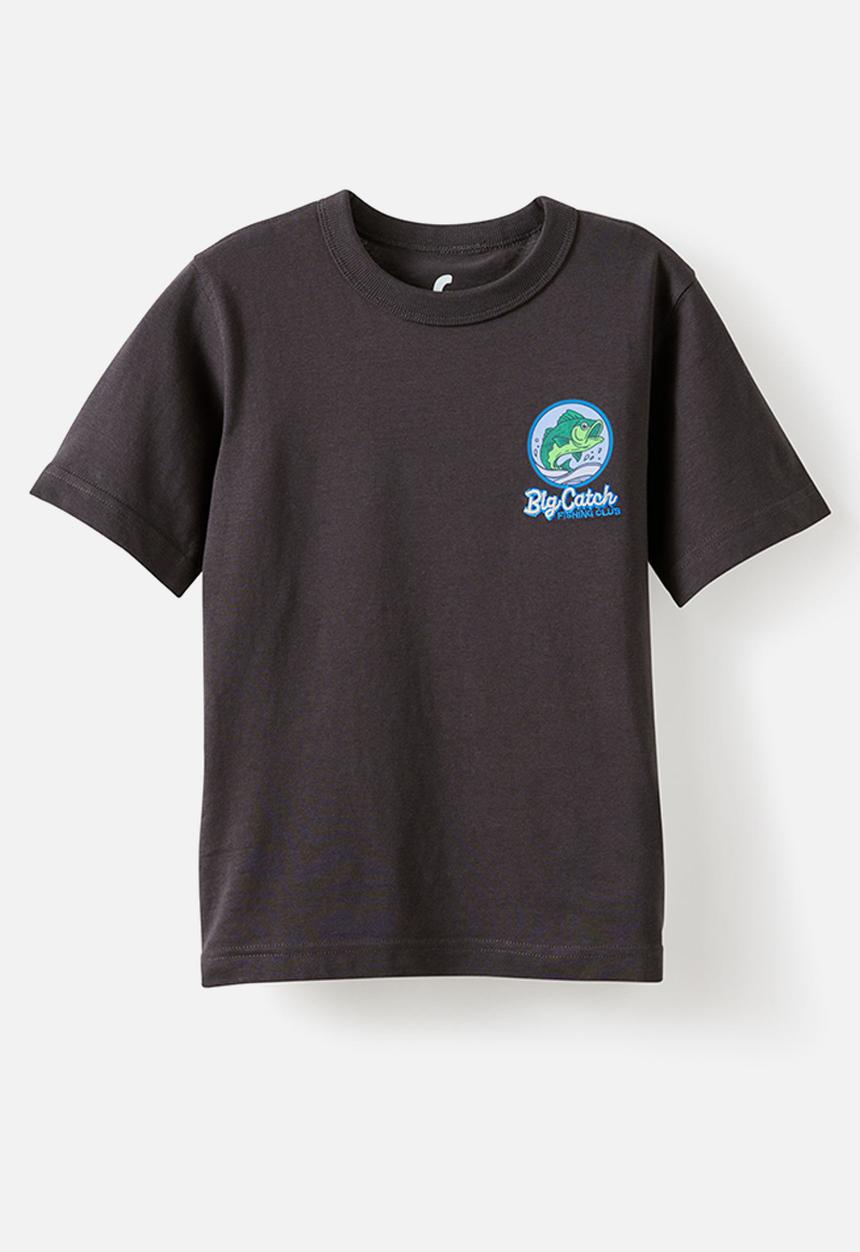 Cotton On - Jonny Short Sleeve Graphic Print Tee - Phantom/Big Catch