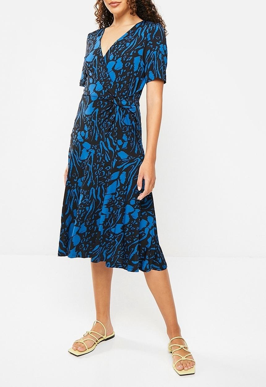 Stella Morgan - Monotone printed midi dress - multi blue
