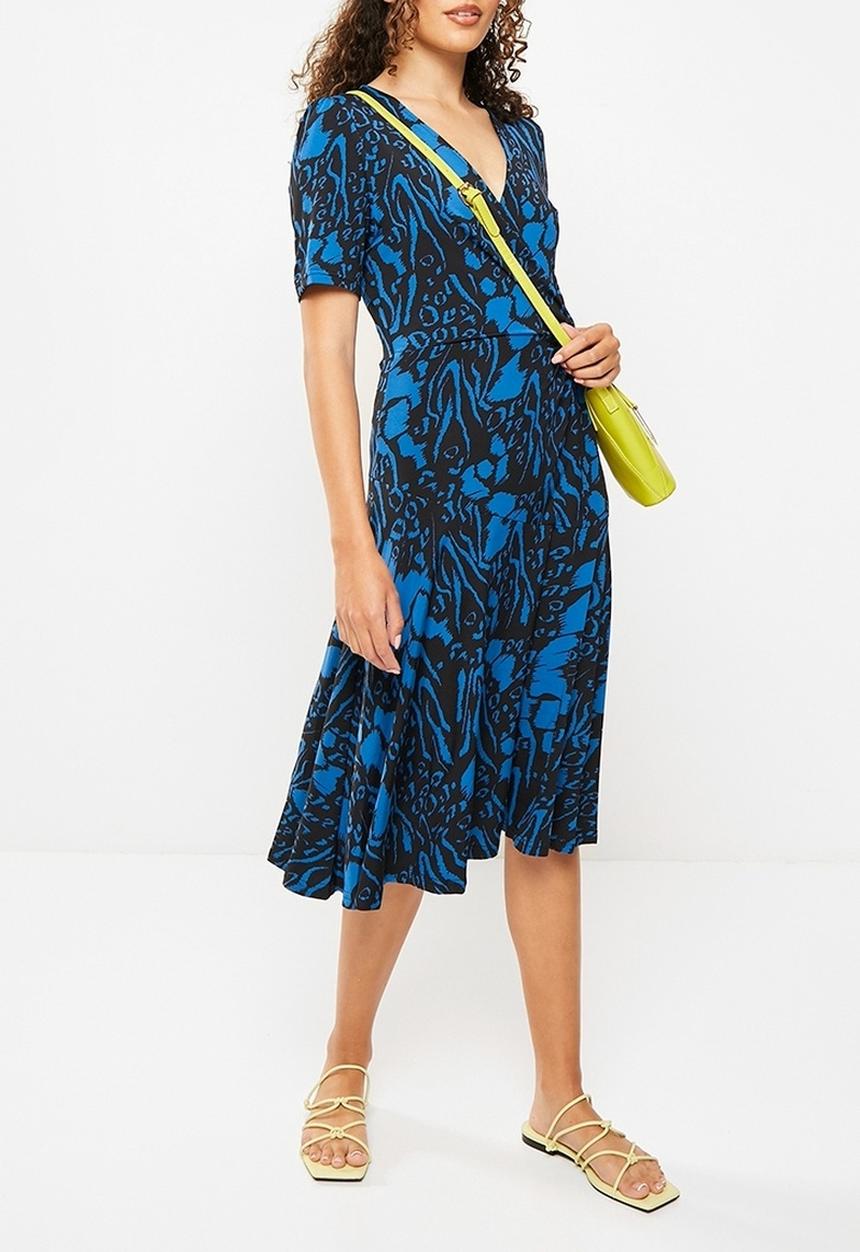 Stella Morgan - Monotone printed midi dress - multi blue