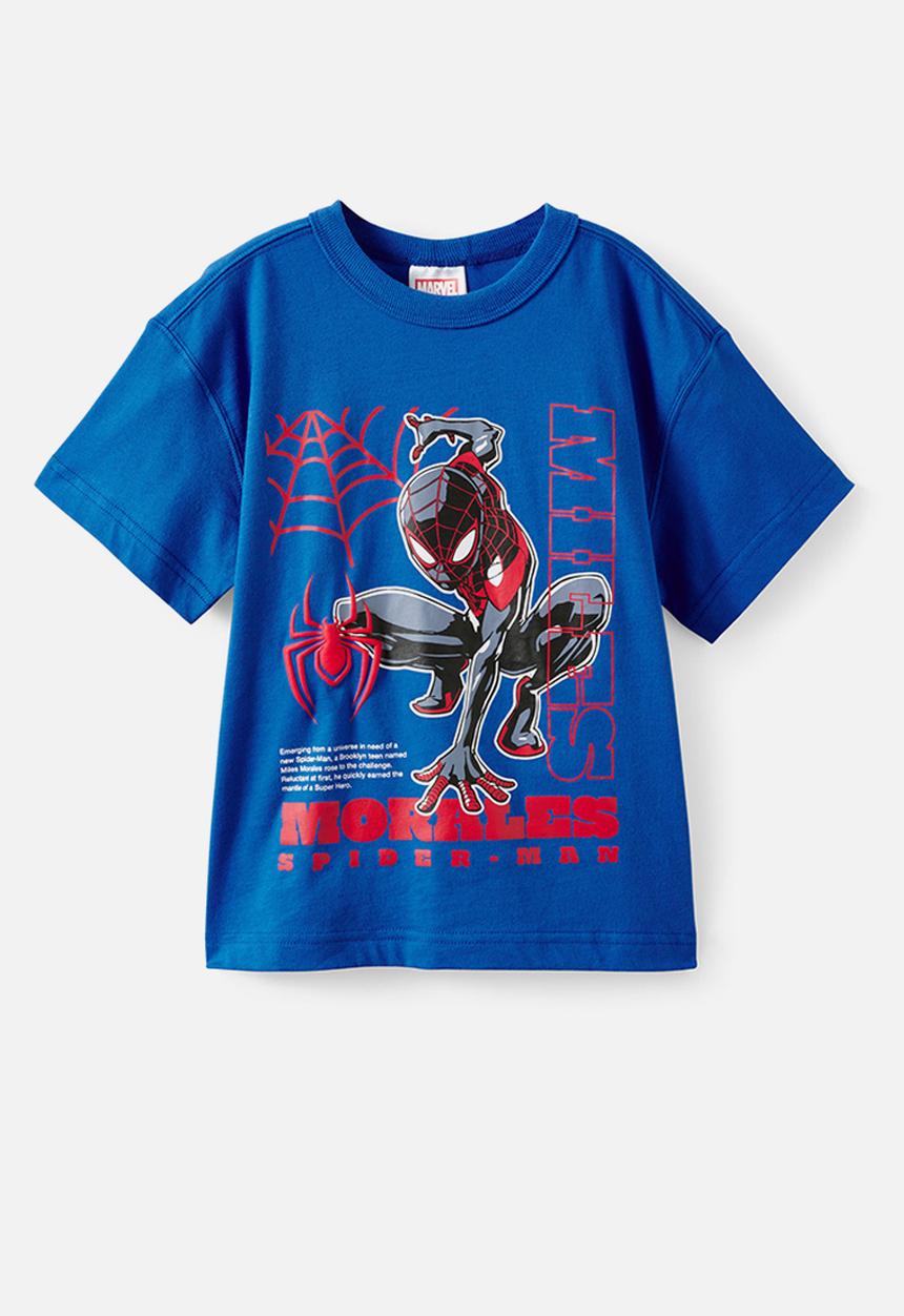 Cotton On - License Drop Shoulder Ss Tee - Lcn Mar Harbour Blue/Miles Morales Spiderman