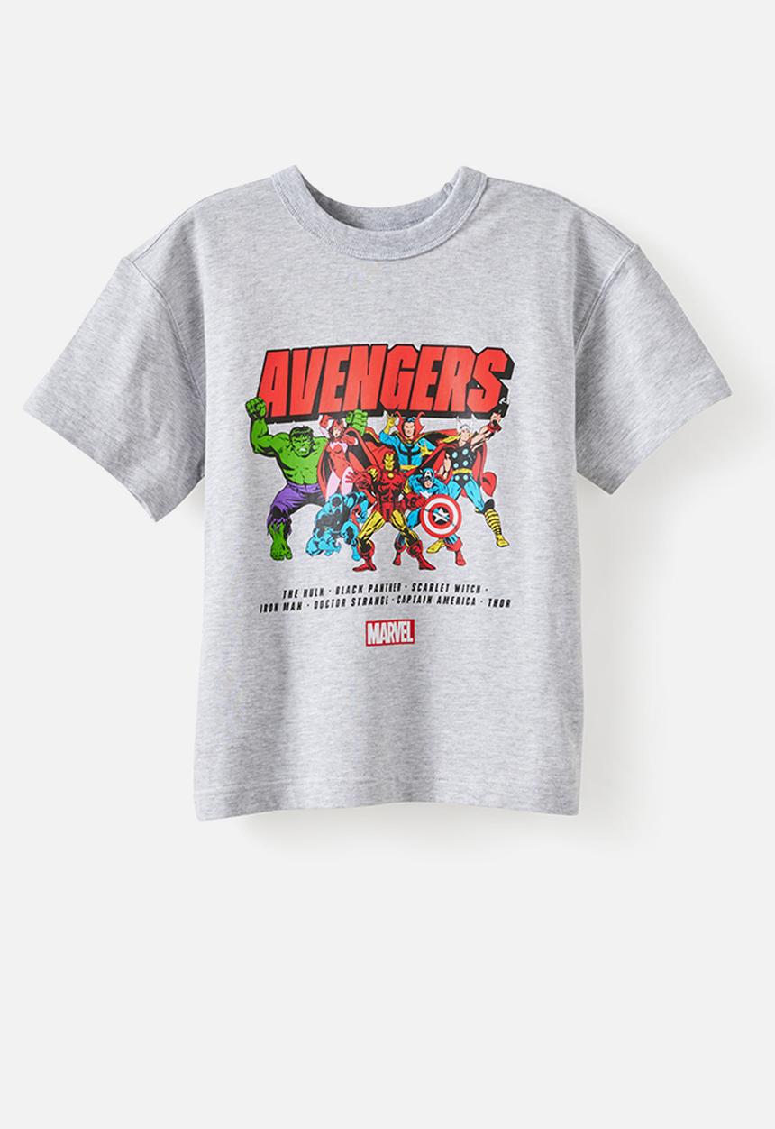 Cotton On - License Drop Shoulder Ss Tee - Lcn Mar Grey Marle/Advengers Marvel