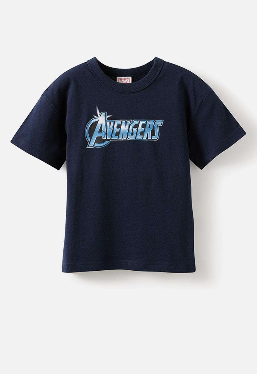 Cotton On - Licensed Drop Shoulder Short Sleeve Tee -  Lcn Mar Squid Ink/Advengers Squad