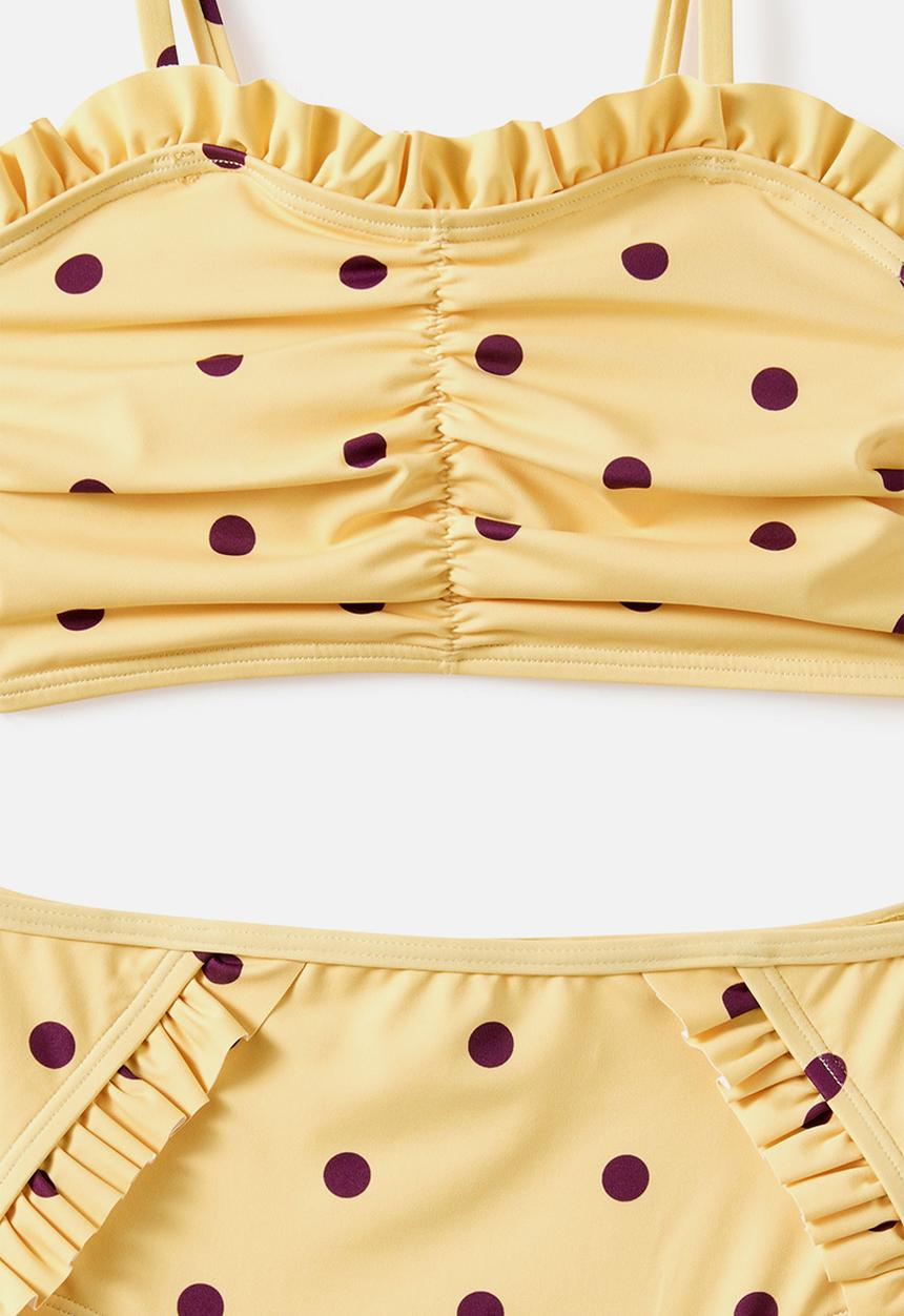 Cotton On - Claire Frill Bikini - Baby Yellow/Bordeaux  Spot
