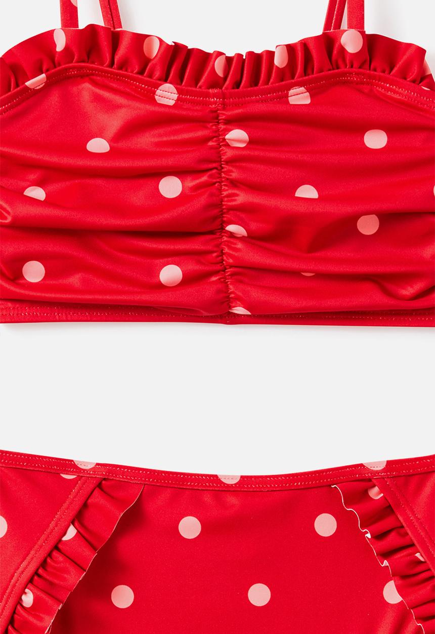 Cotton On - Claire Frill Bikini - Varsity red/marshmallow Spot