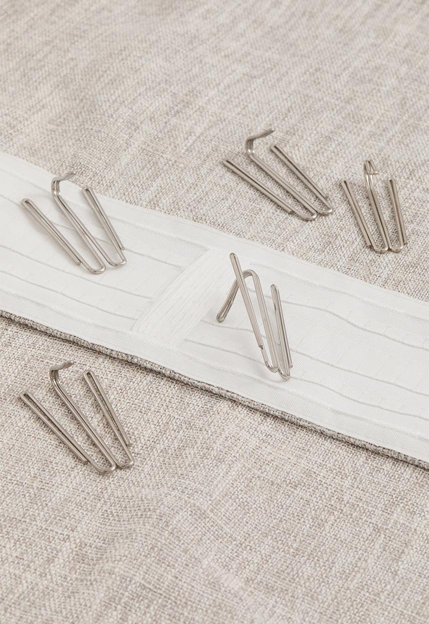 H&M - 2 Pack extra-long slub-weave curtains - dusty mole