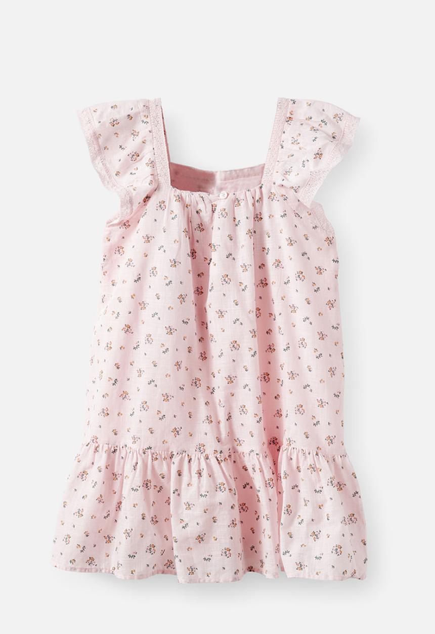 Cotton On - Billie Flutter Sleeve Dress - Tea Party Pink/Floral
