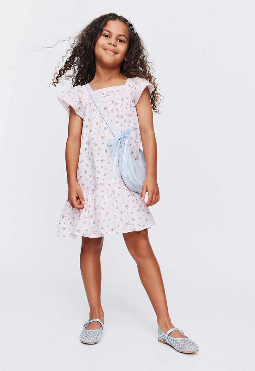 Cotton On - Billie Flutter Sleeve Dress - Tea Party Pink/Floral