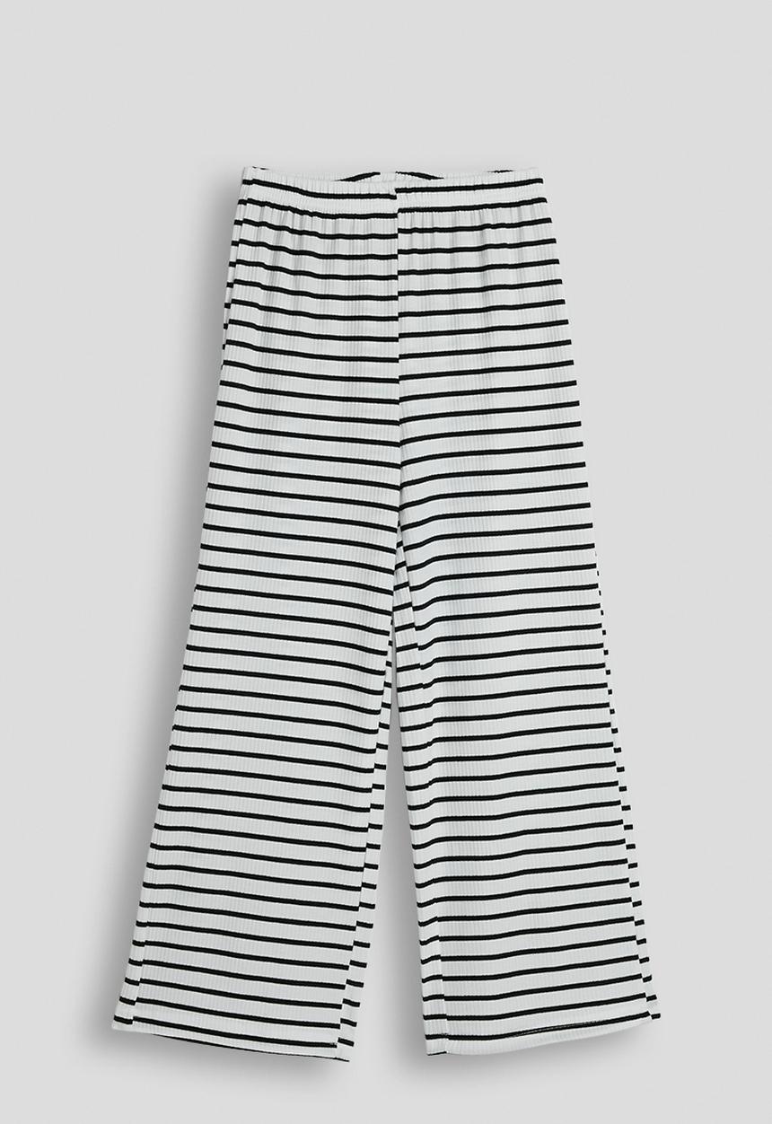 Pop Candy - Tie bow top and pants - black/white stripe