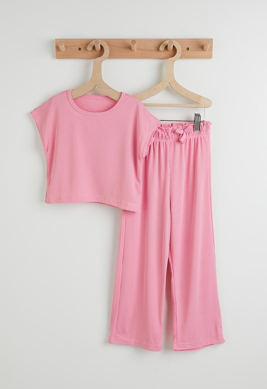Pop Candy - Ribbed lounge set - medium pink