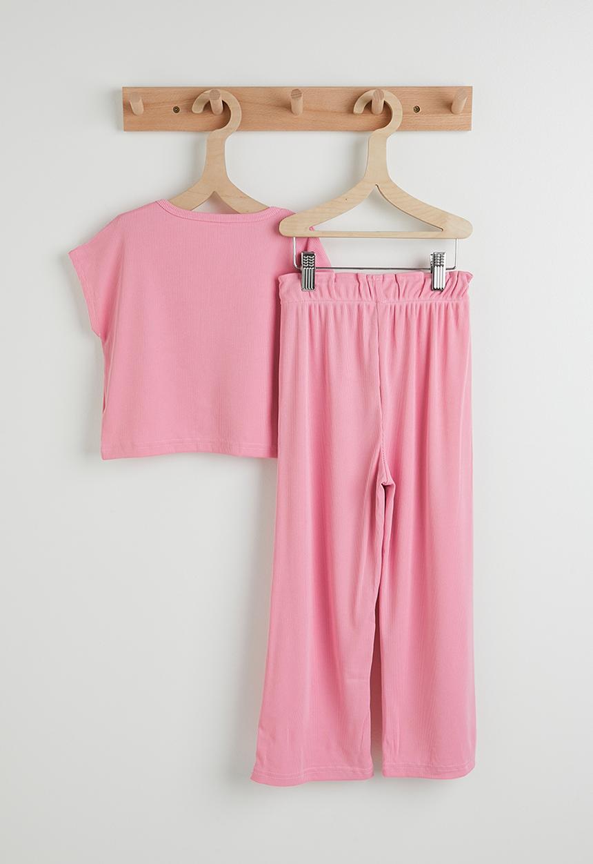 Pop Candy - Ribbed lounge set - medium pink