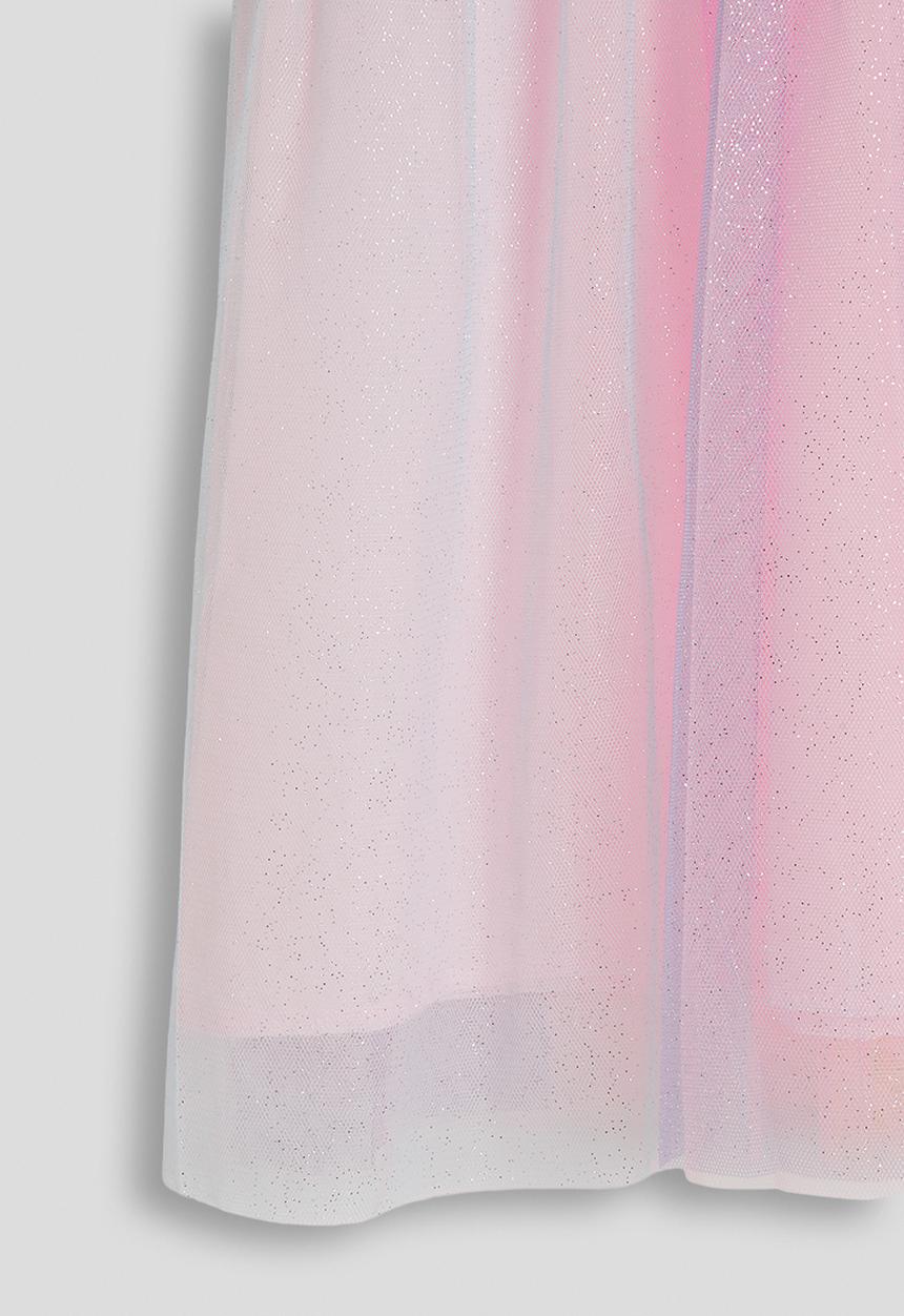 Pop Candy - Unicorn t-shirt dress with gradient tulle skirt - light pink/multi