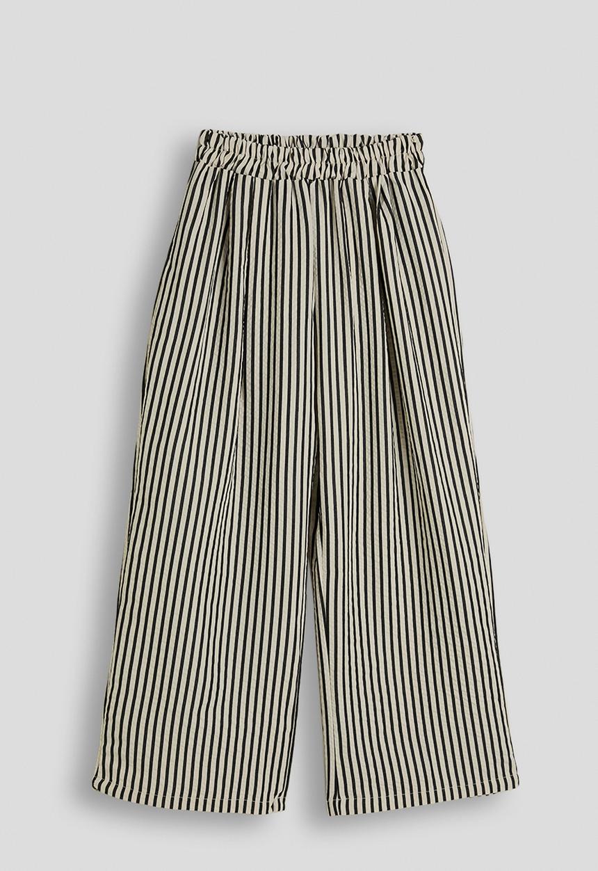 Pop Candy - Striped wide leg pants - dutch white