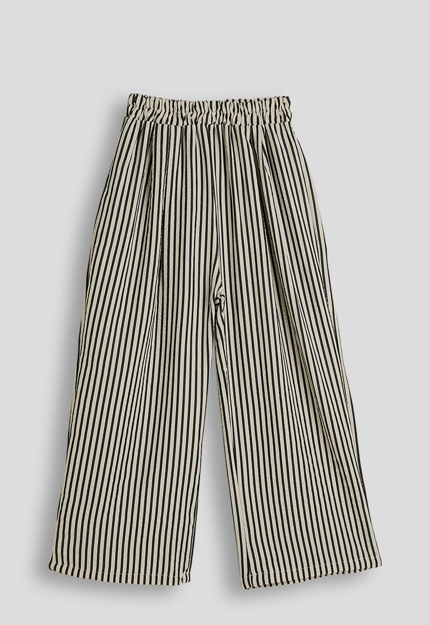 Pop Candy - Striped wide leg pants - dutch white