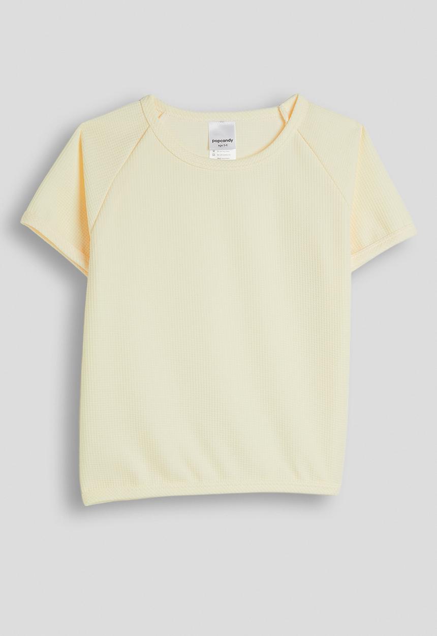 Pop Candy - Waffle knit tee and shorts - light yellow