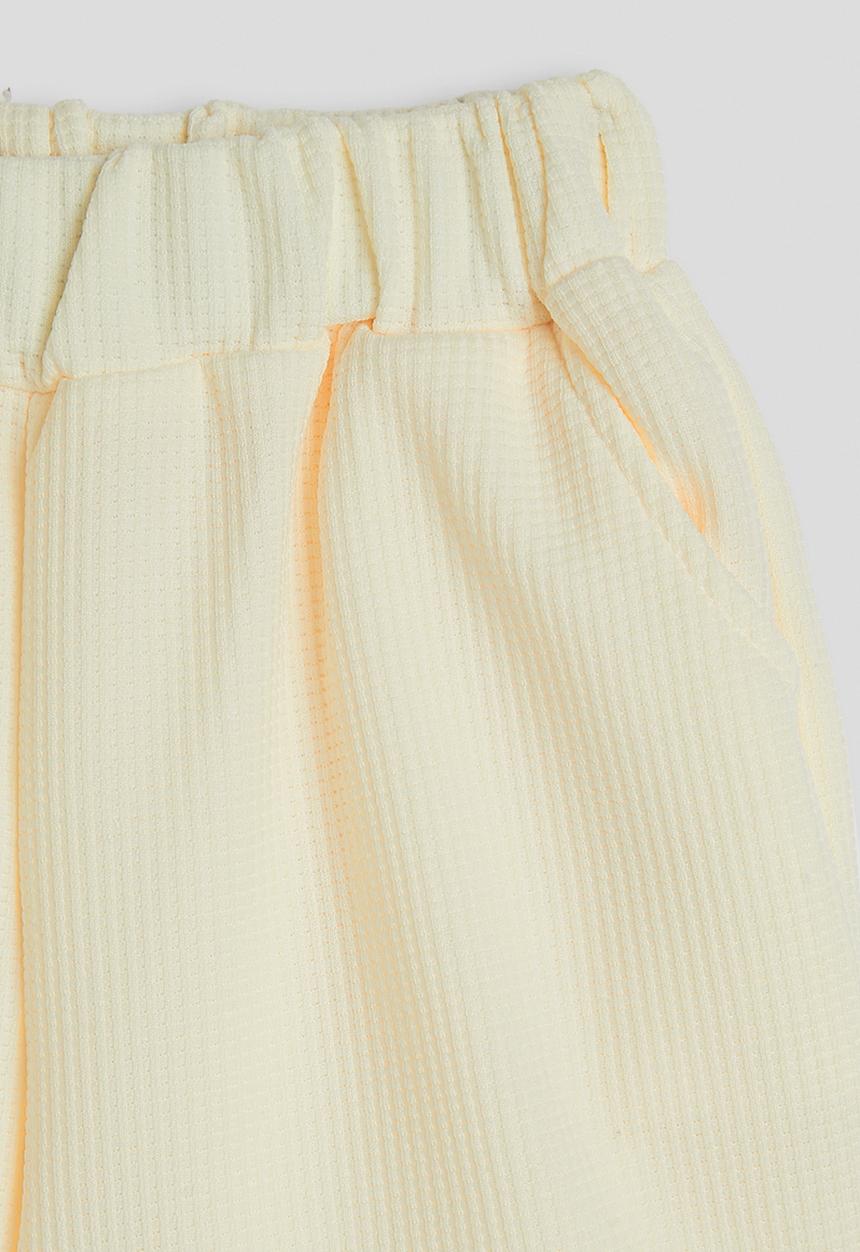 Pop Candy - Waffle knit tee and shorts - light yellow