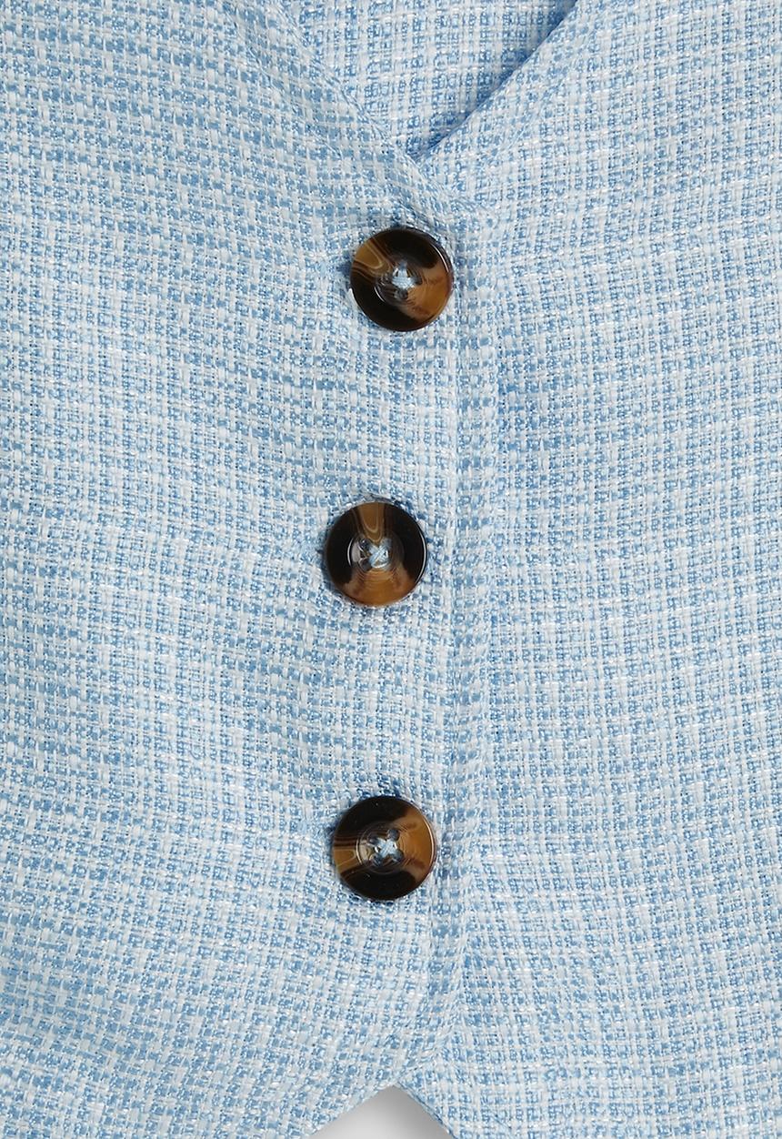Pop Candy - Tweed waistcoat and shorts - light blue