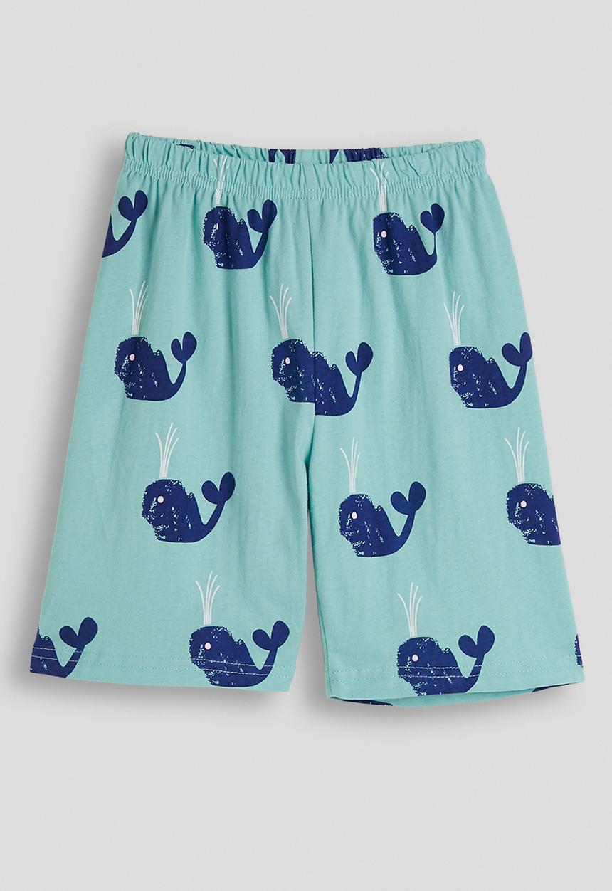 Pop Candy - Whale graphic tee with aop shorts - blue