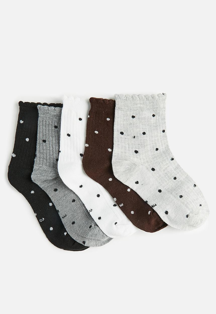 Pop Candy - 5 Pack polka dot crew socks - multi