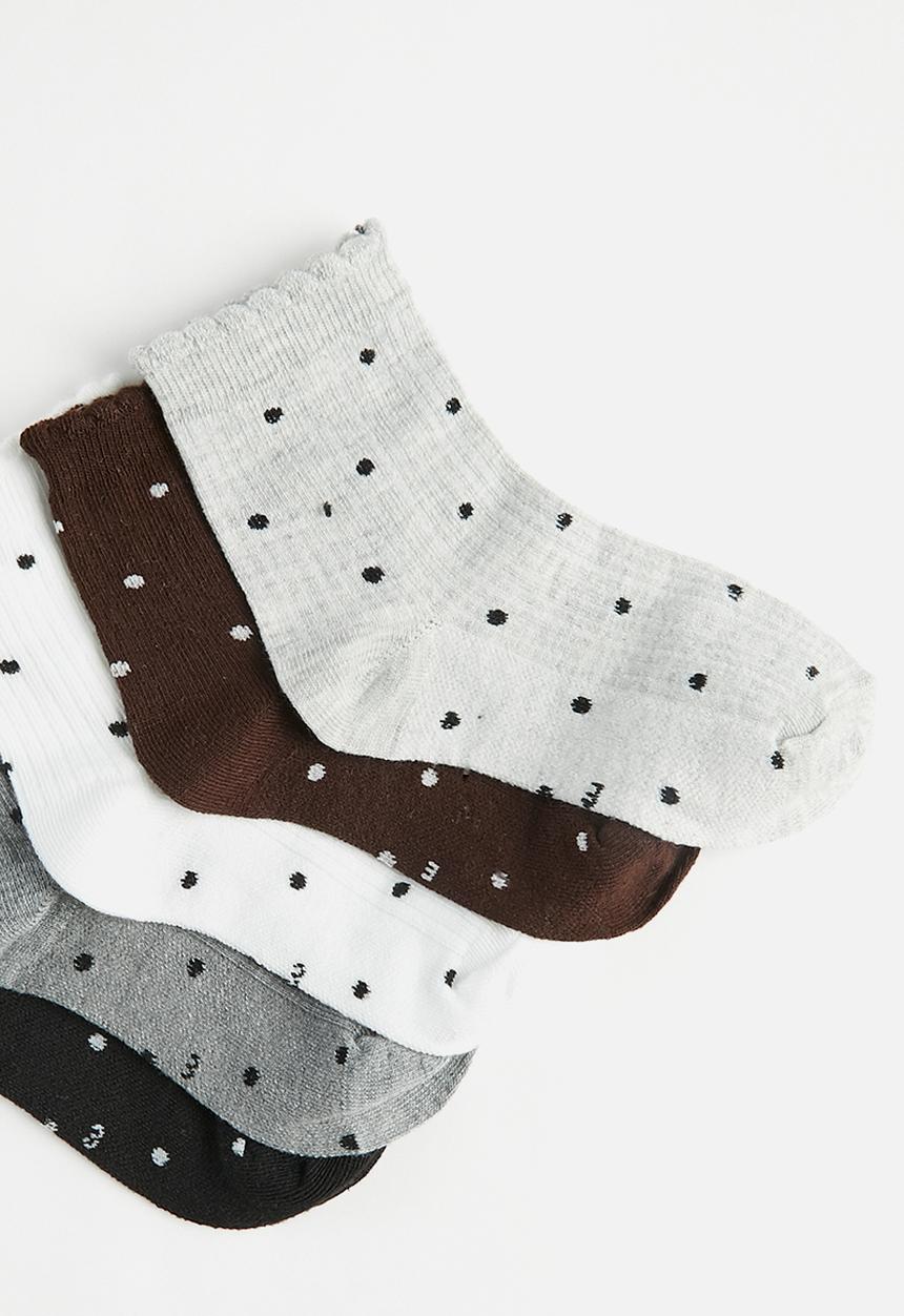 Pop Candy - 5 Pack polka dot crew socks - multi